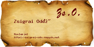 Zsigrai Odó névjegykártya